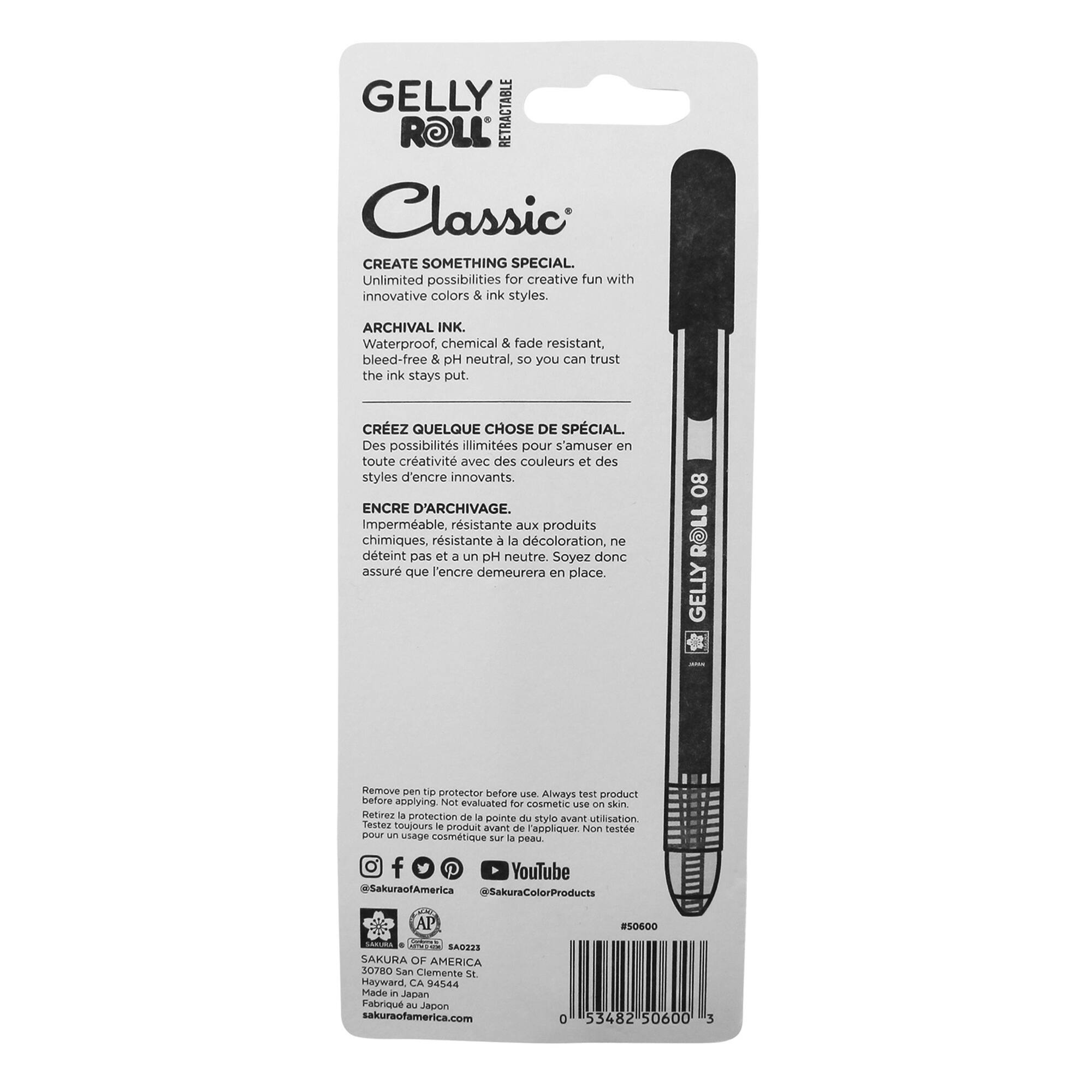 Sakura® Gelly Roll® 0.8mm Medium Point Retractable Classic Gel Pen Set